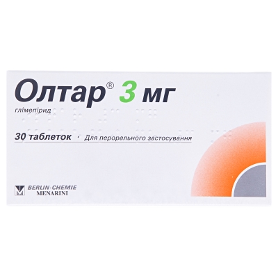 ОЛТАР® 3 МГ таблетки по 3 мг по 30 таблеток у блістері, по 1 блістеру в картонній коробці